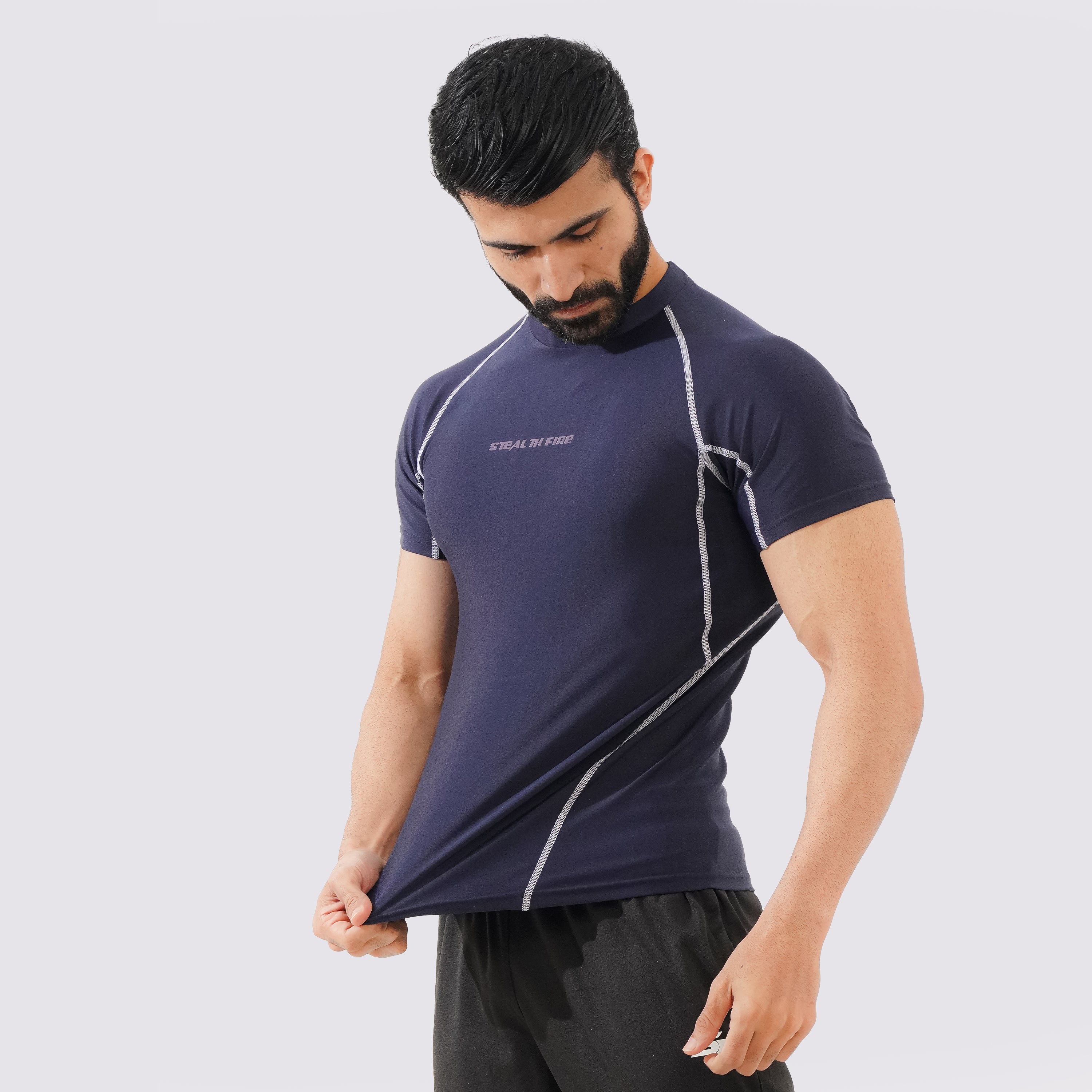 Navy Half Sleeve Compression