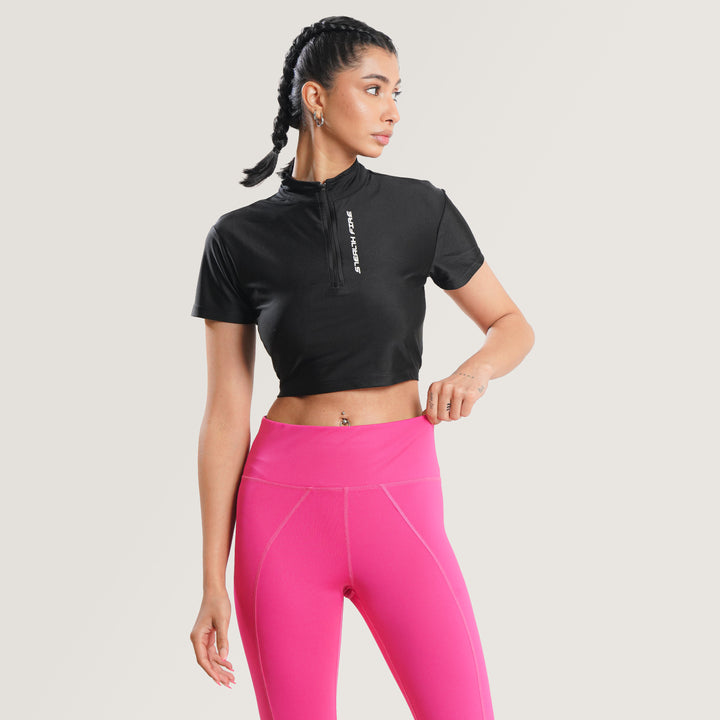 Black crop zip Stealthfire