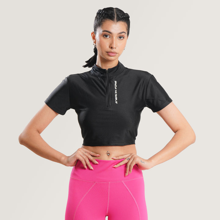 Black crop zip Stealthfire