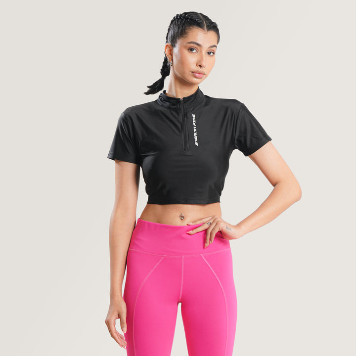 Black crop zip Stealthfire