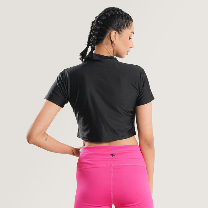 Black crop zip Stealthfire