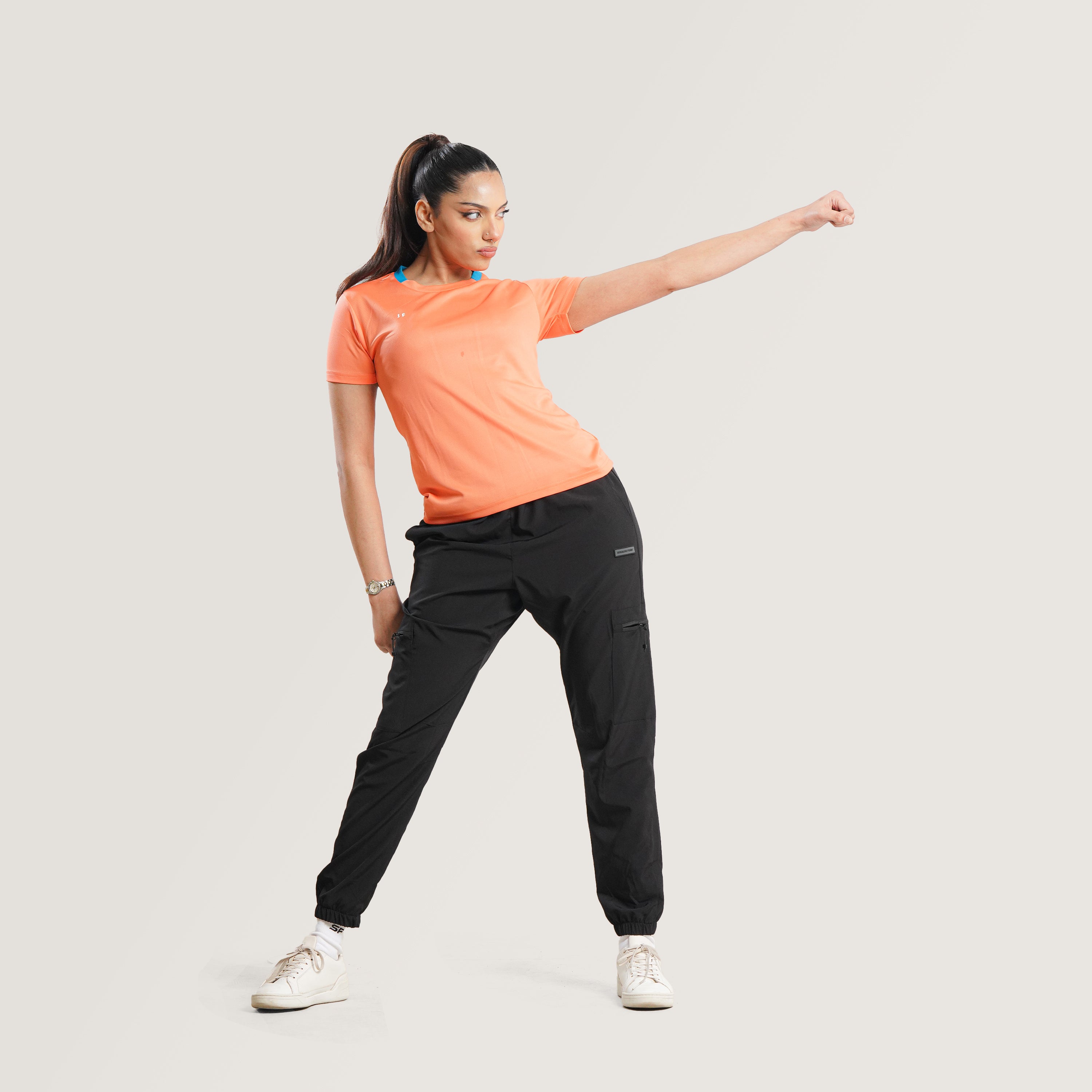 statement Orange T Shirt with back panel Stealthfire