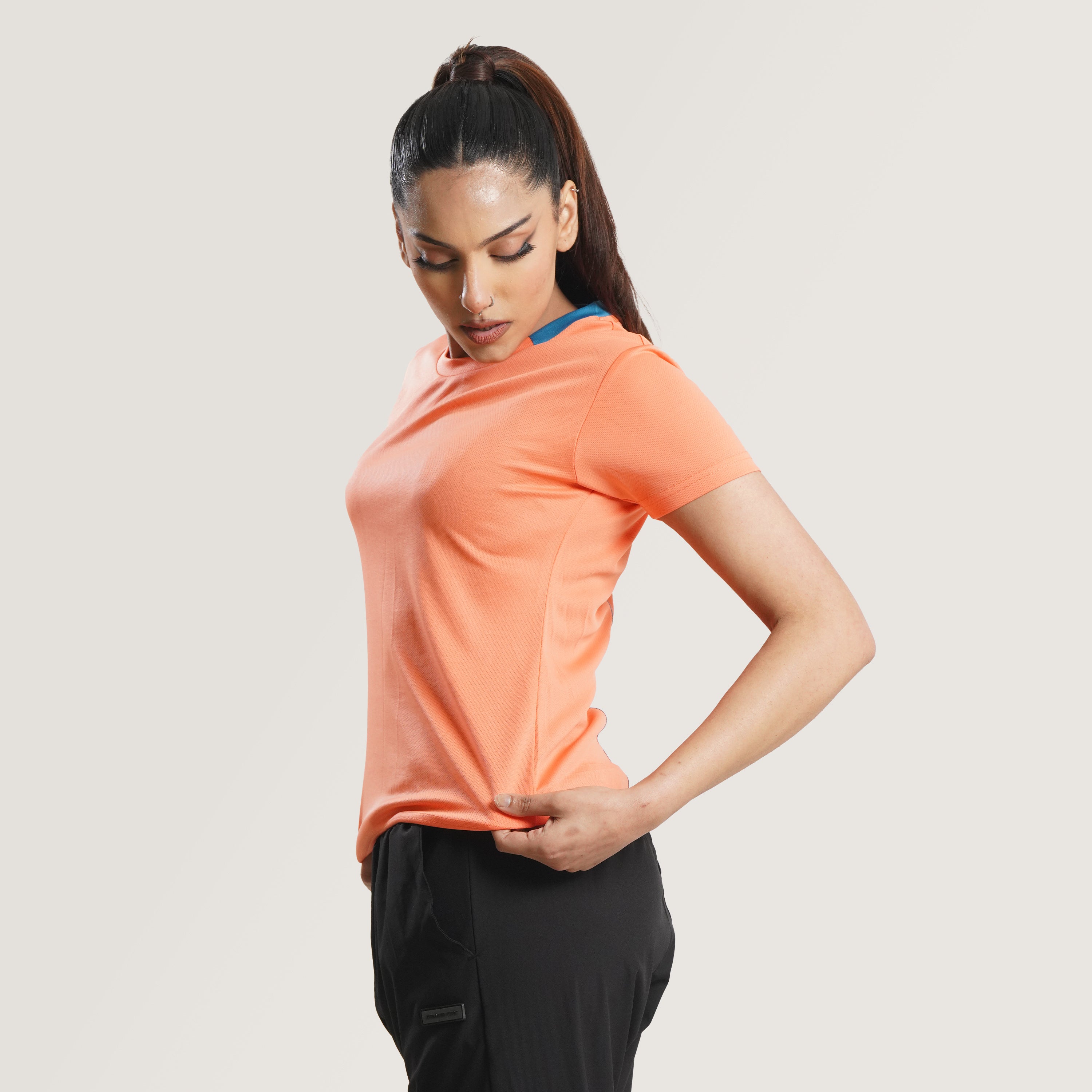 statement Orange T Shirt with back panel Stealthfire