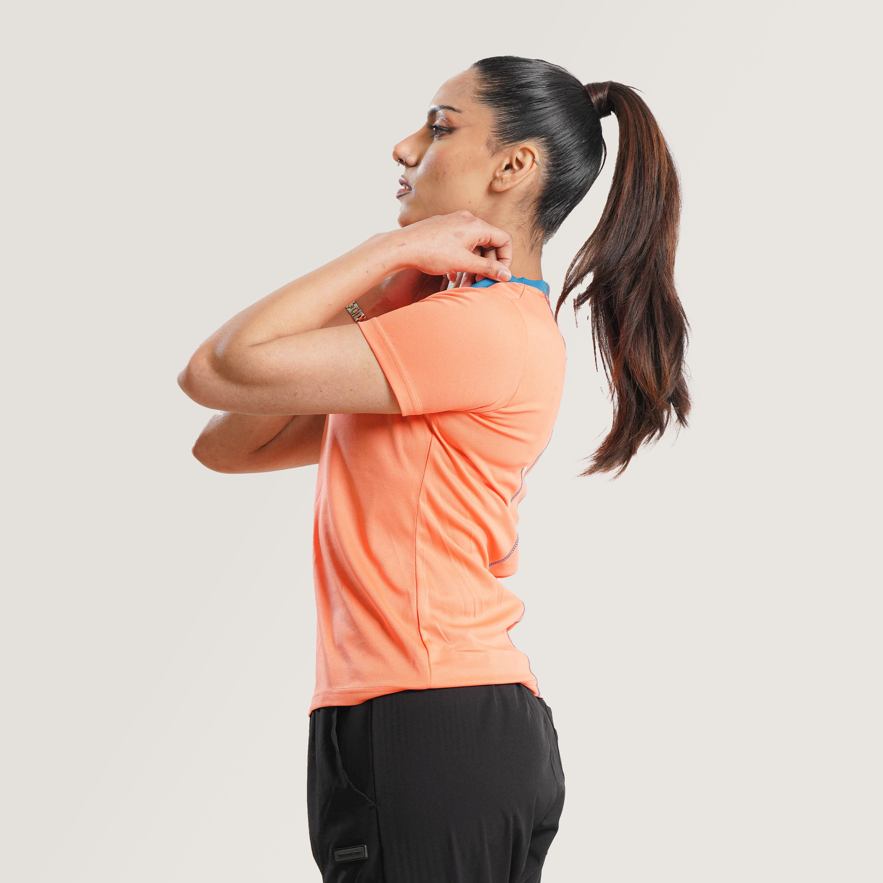 statement Orange T Shirt with back panel Stealthfire