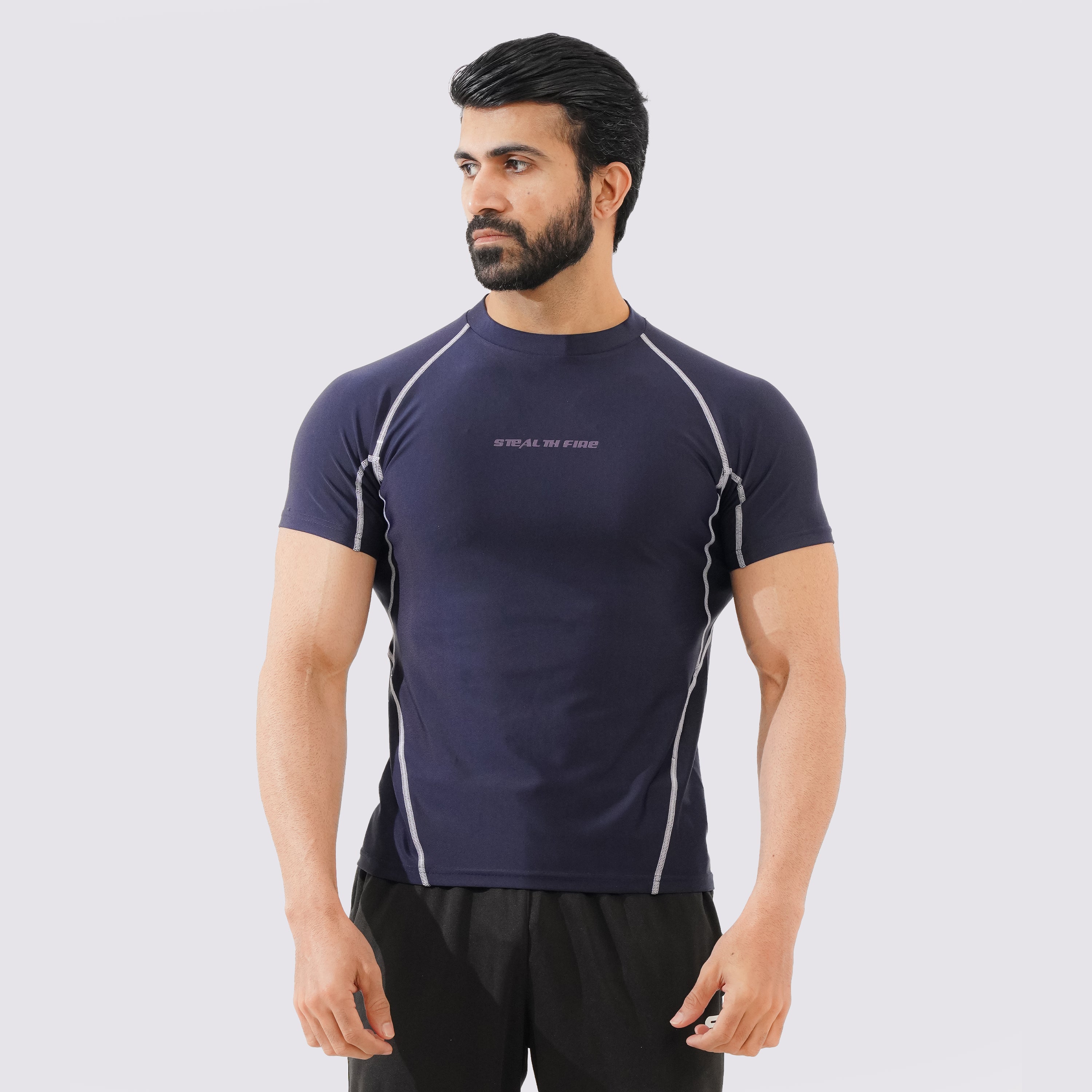 Navy Half Sleeve Compression