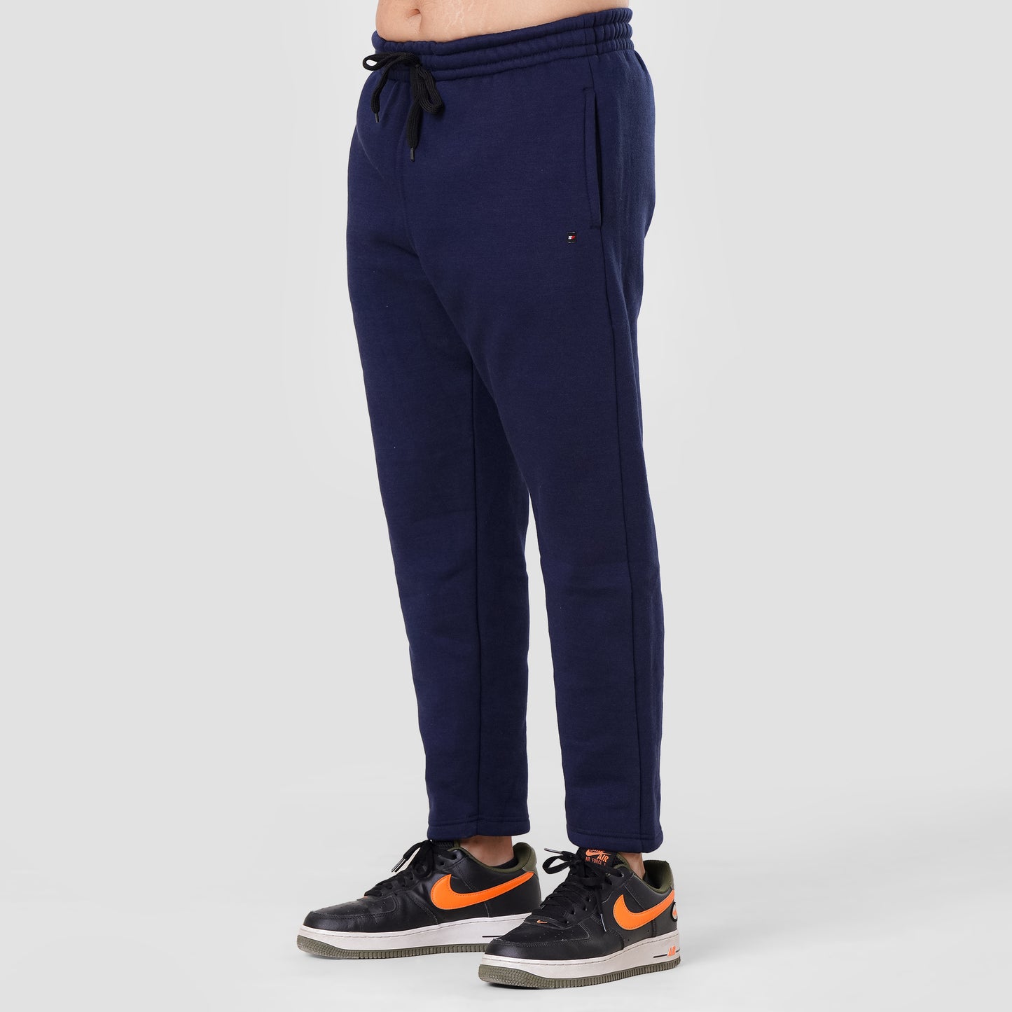 Navy Sweat Pants Straight bottom