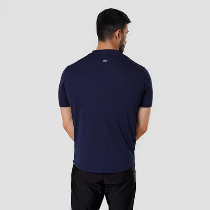 Scoop bottom basic T shirt Navy