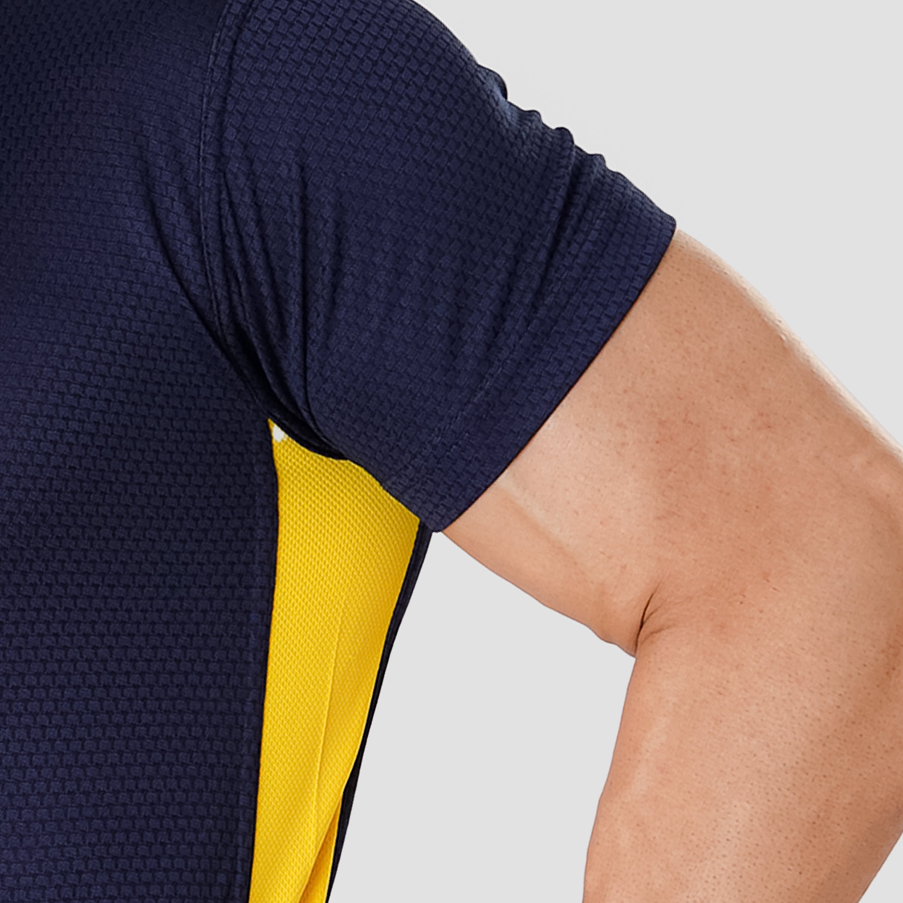 Contrast Arm T shirt Navy Yellow
