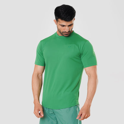 Scoop bottom basic T shirt Green