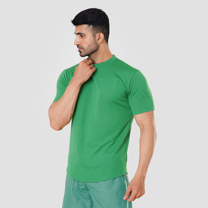 Scoop bottom basic T shirt Green