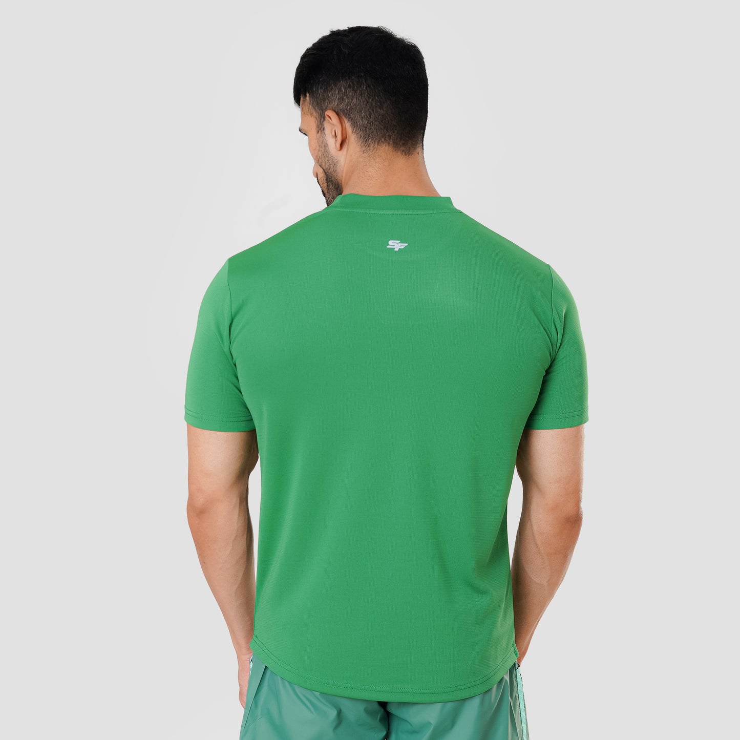 Scoop bottom basic T shirt Green